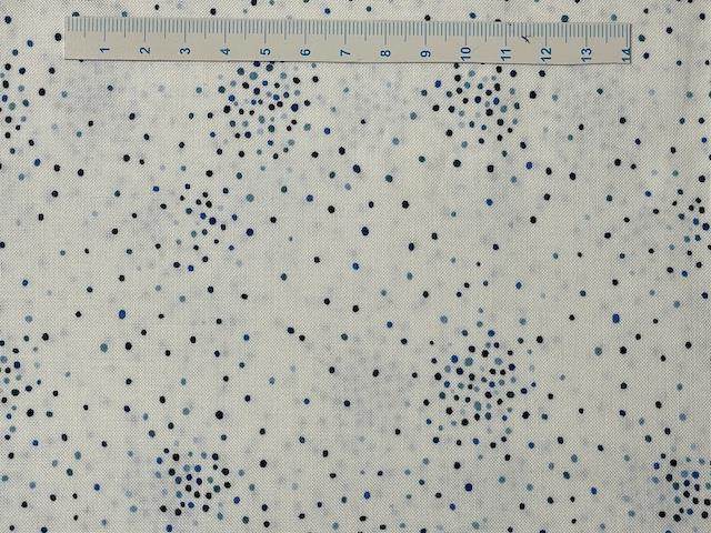Konfetti prikker på  patchworkstof - blå