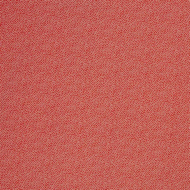 Uens prikker på bred Bomuldsstof - Rød med hvid