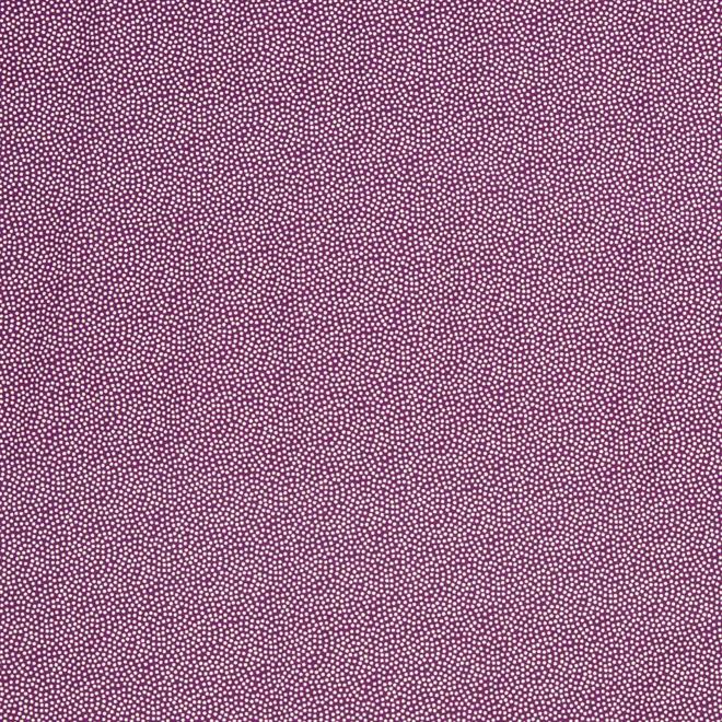 Uens hvide prikker på bred Bomuldsstof - Mørk lilla med hvid
