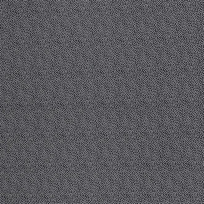 Uens prikker på bred Bomuldsstof - Sort med hvid