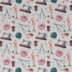 Hørlignende bred bomuldsstof - Sytilbehør