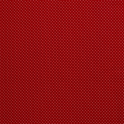 Hvide prikker på rød bomuldsstof 