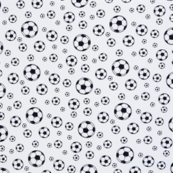 Fodbolde på bred bomuldsstof - Lys med foldbolde