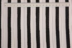 Bred stribet Patchworkstof sort-hvid