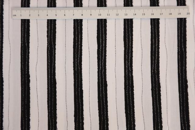 Stribet Patchworkstof I sort og hvid