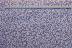 Hvid patchworkstof med sølv snirkler