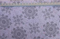 Store iskrystaller patchworkstof Grå