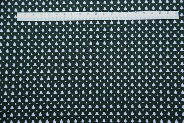 Jule grøn bomuldsstof bred - mini juletræerJule bomuldsstof bred Grøn - mini juletræer