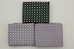 Jule bomuldsstof bred Grå/grøn 3 stk/FQ 