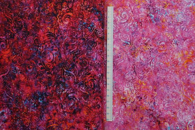 Lys-mørk patchworkstof - Mørk Pink