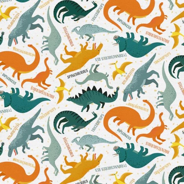 Jurassic Joyfrides patchworkstof - Lys bund
