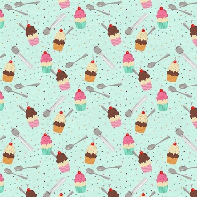 Ice Cream Dream patchworkstof - Iskager