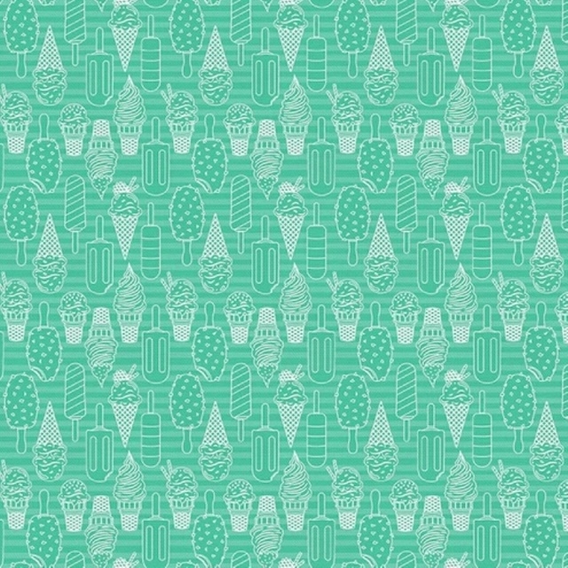 Ice Cream Dream patchworkstof - Grønne is