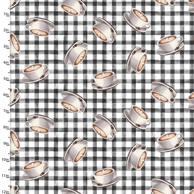 Coffee break patchworkstof - Kopper