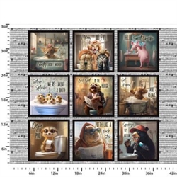 Please seat yourself patchworkstof med 9 Motiver