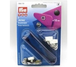 6 stk jersey trykknapper 12 mm fra Prym Sort