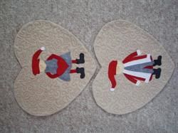 Hjerte Dækkeservietter Med Nissebørn - Mønster 