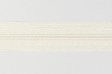 Kraftig 6 mm råhvid lynlås i metermål – perfekt til tasker og patchwork 