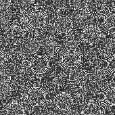 Radiance patchworkstof - White on black