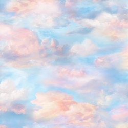 Patchworkstof med himmel og skyer 110 cm bred