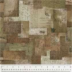 Boho Chick patchworkstof - Brun-rust