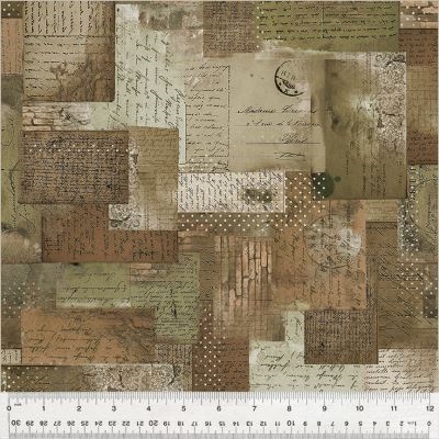 Boho Chick patchworkstof - Brun-rust