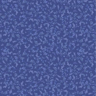 China blue patchworkstof - Grene blå bund