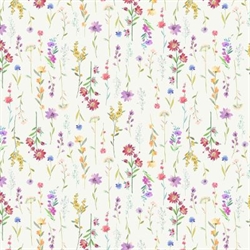 Serafina patchworkstof  - Blomster på rækker 110 cm bred
