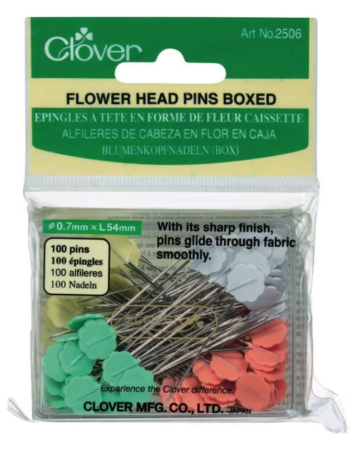 Flower Head Pins patchworknåle -100 stk Clover