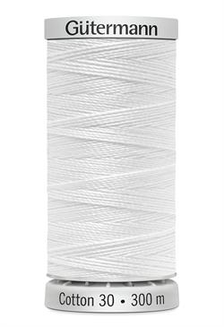 102 Quiltetråd Cotton 30 hvidt farve 1001