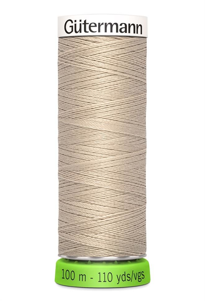 Sytråd af 100% genbrugs polyester 100 m  Beige