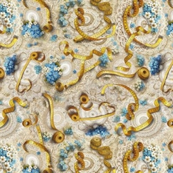 Forget me not patchworkstof - målebånd