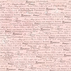Parisian Snippets patchworkstof - Rosa tekster