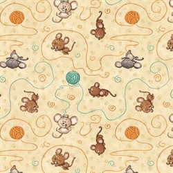 Cat hair Don't care patchworkstof - Mus og garn