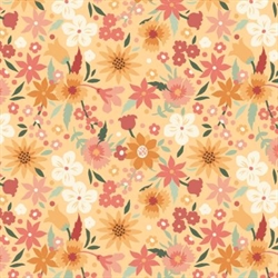 Maple & Marigolds patchworkstof 110 cm bred Gule blomster