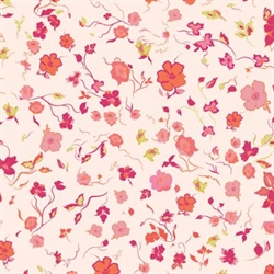 Bloomcore patchworkstof - Rosa Store blomster