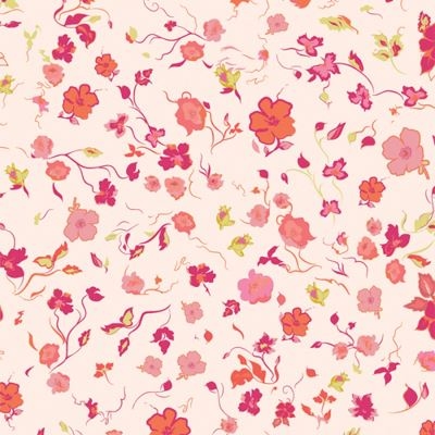 Bloomcore patchworkstof - Rosa Store blomster