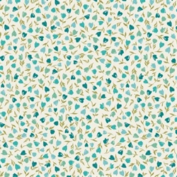 Bloomcore patchworkstof - Grøn Enkelt blomster