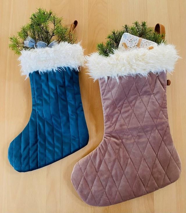 Quiltet JuleSok 2 størrelser mønster - som PDF fil