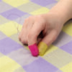 Gummi fingerbøl /Flexible rubber Thimbles Gul 18 mm