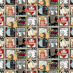 Knit1, purr2 patchworkstof - Motiver