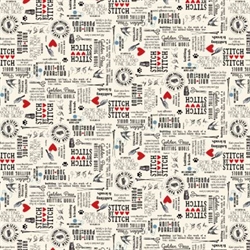 Knit1, purr2 patchworkstof - Tekst