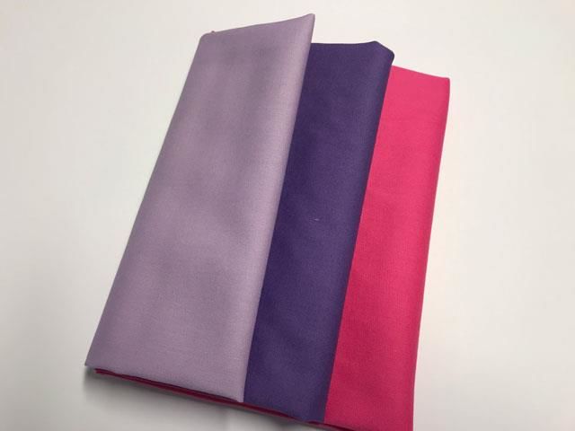 Pink-lilla 3 stk Ensfarvet perlebomuld