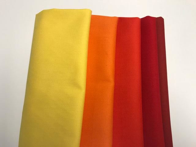 Gul-røde 5 stk Ensfarvet perlebomuld