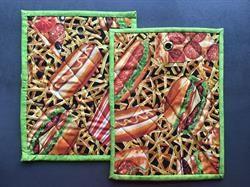 Grydelapper med guld ophængs hul