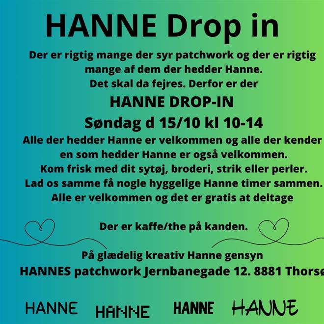 Hallo Hanne  - husk det er i dag....