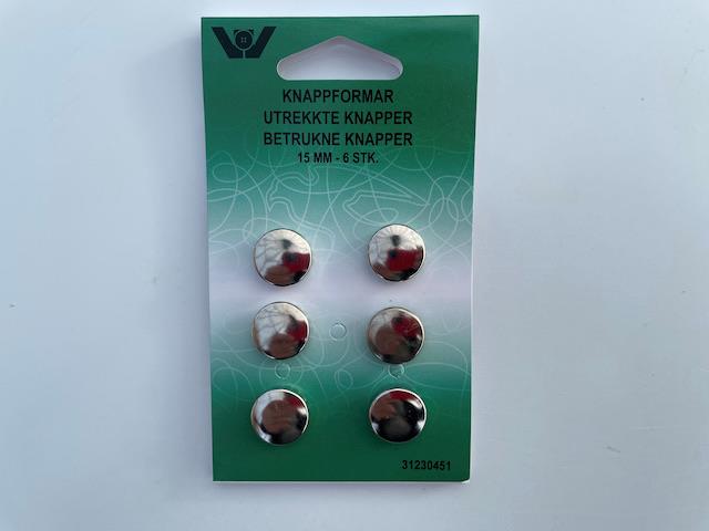 Betræk selv knapper 6 stk 15 mm