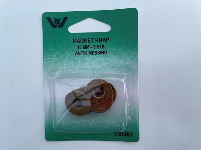 Køb Magnet knap - Antik 3 stk 18 mm tasker