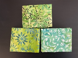 Grønne batik patchworkstof 3 stk/FQ 