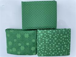 Grøn med grøn patchworkstof - 3 stk/FQ 